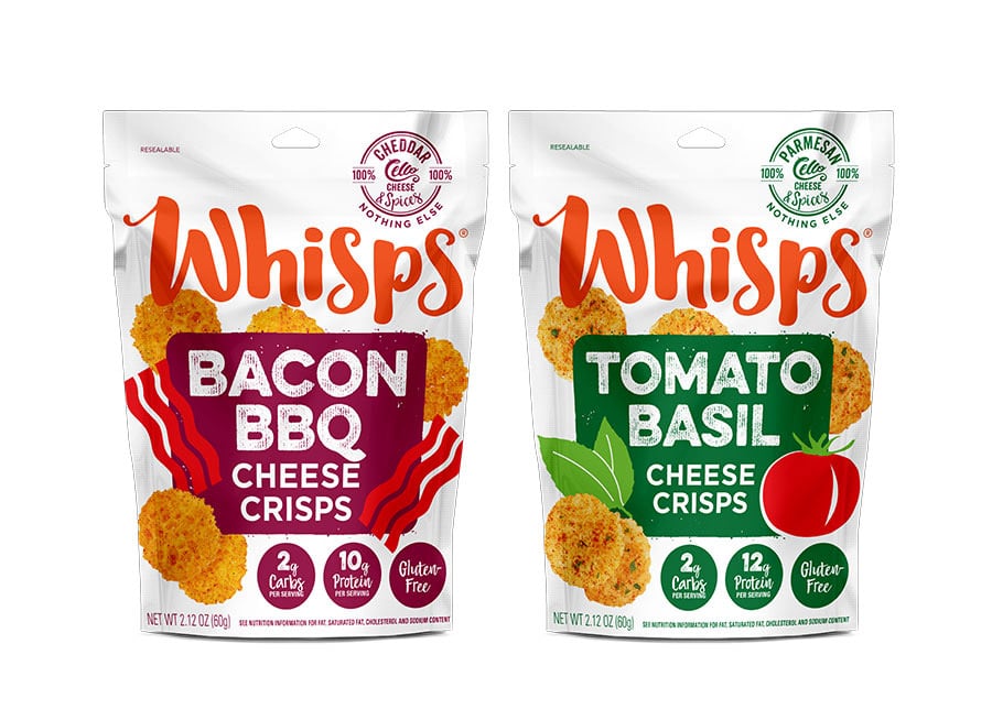 whisps pouch packaging design cheese crisps