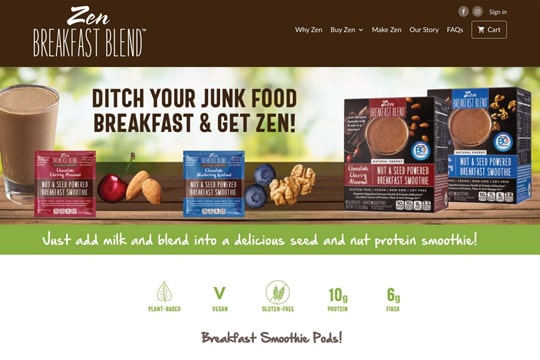 zen-breakfast-blend-food-website-design-featured