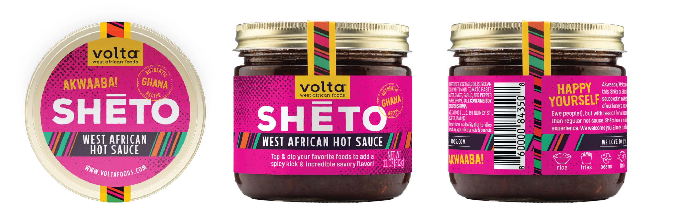Shēto West African Hot Sauce Jar Condiment Packaging Design
