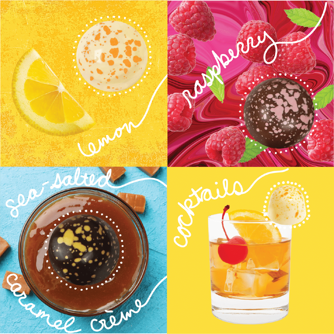 Lemon, Raspberry, Sea-Salted Caramel, Cocktails graphics